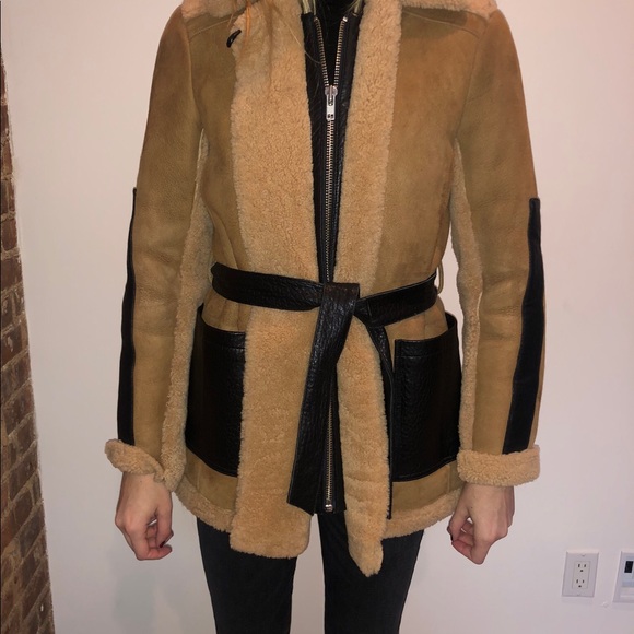 Maje Real Lamb Shearling Coat - Picture 2 of 7